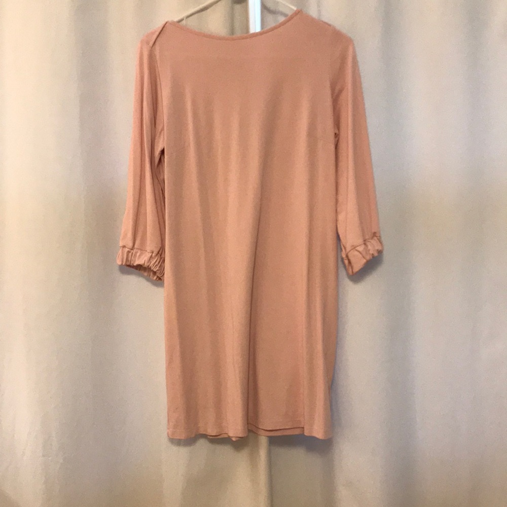 Short pink three quarter sleeve dress
